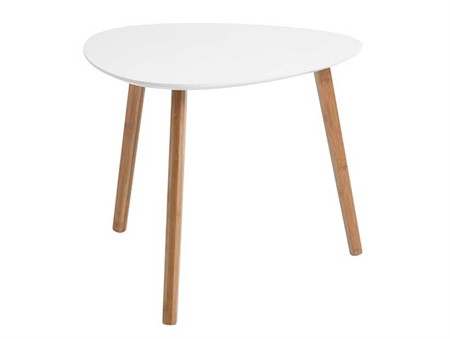 Soffbord, Liam, 55x55cm, vit med träben